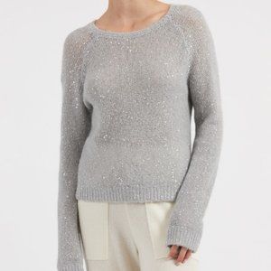 BNWT ATM Wool Blend Long Sleeve Sequin Sweater - Fog